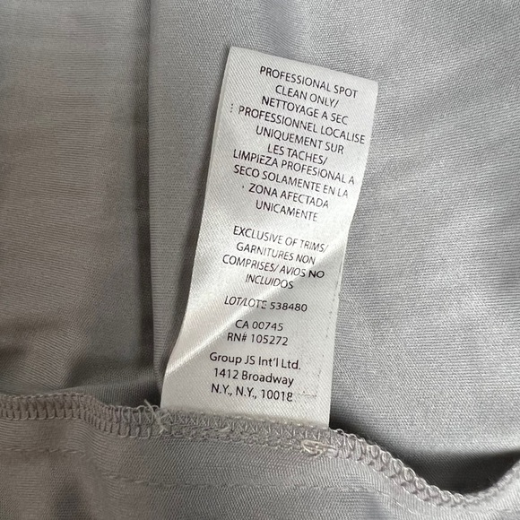 JS Collections Illusion Yoke Beaded Column Gown Dress Silver / Grey plus Formal - Picture 12 of 15